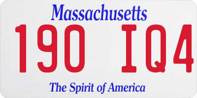 MA license plate 190IQ4