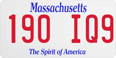 MA license plate 190IQ9