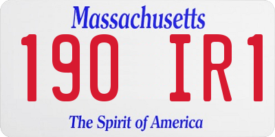 MA license plate 190IR1