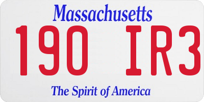 MA license plate 190IR3