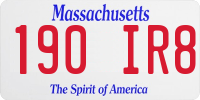 MA license plate 190IR8