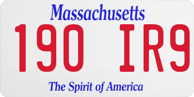 MA license plate 190IR9