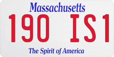MA license plate 190IS1