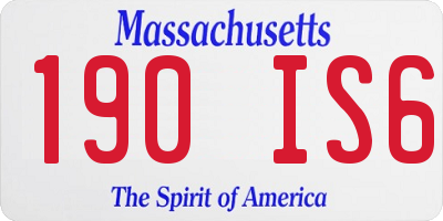 MA license plate 190IS6