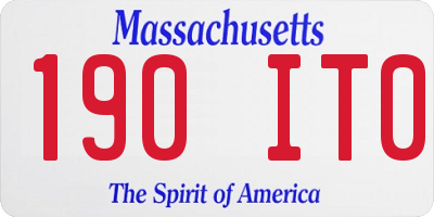 MA license plate 190IT0