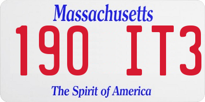 MA license plate 190IT3