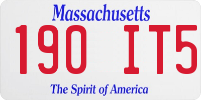MA license plate 190IT5