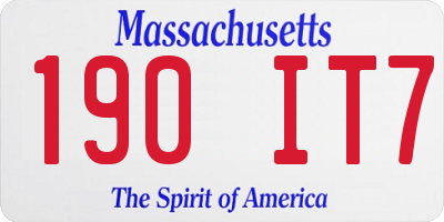 MA license plate 190IT7