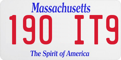 MA license plate 190IT9