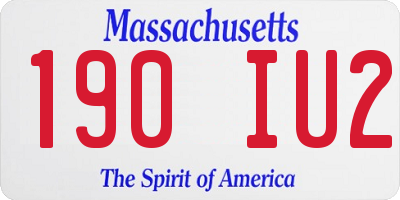 MA license plate 190IU2