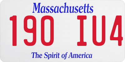 MA license plate 190IU4
