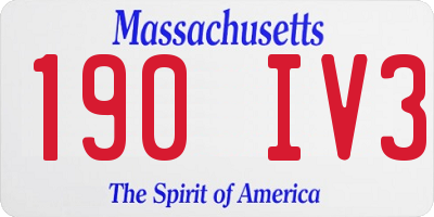 MA license plate 190IV3