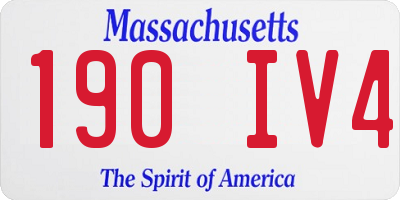 MA license plate 190IV4