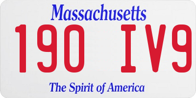 MA license plate 190IV9