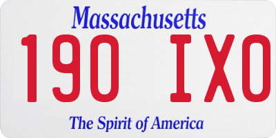 MA license plate 190IX0