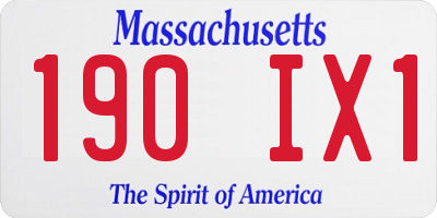 MA license plate 190IX1