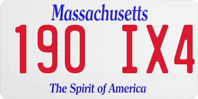 MA license plate 190IX4