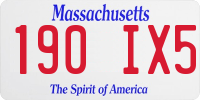 MA license plate 190IX5