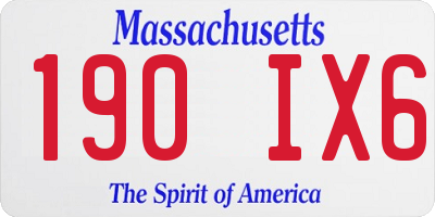 MA license plate 190IX6