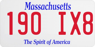 MA license plate 190IX8