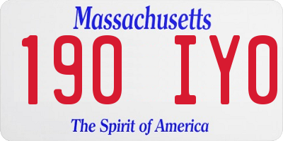 MA license plate 190IY0