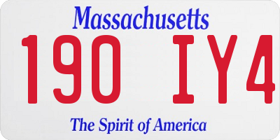 MA license plate 190IY4