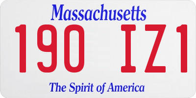 MA license plate 190IZ1