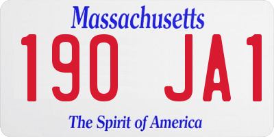 MA license plate 190JA1