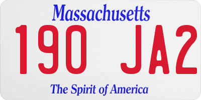 MA license plate 190JA2