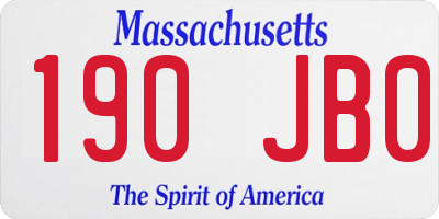 MA license plate 190JB0