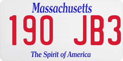 MA license plate 190JB3