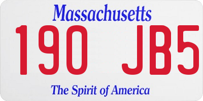 MA license plate 190JB5