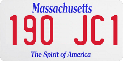 MA license plate 190JC1