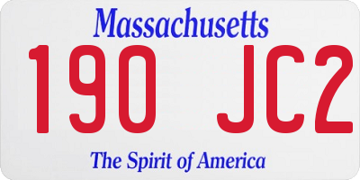 MA license plate 190JC2