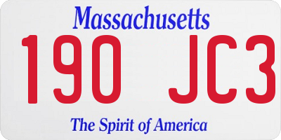 MA license plate 190JC3