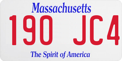MA license plate 190JC4