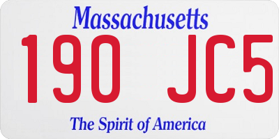 MA license plate 190JC5