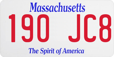MA license plate 190JC8