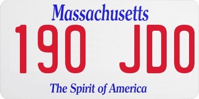 MA license plate 190JD0