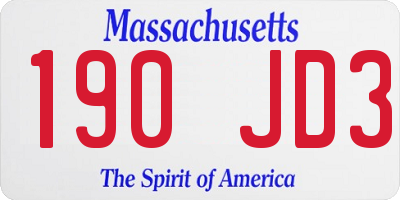 MA license plate 190JD3