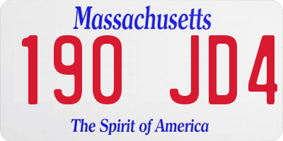 MA license plate 190JD4