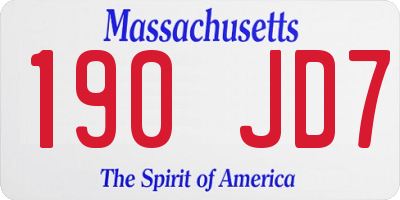 MA license plate 190JD7