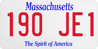 MA license plate 190JE1