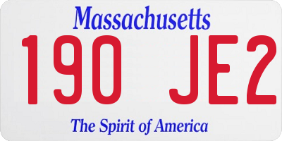 MA license plate 190JE2