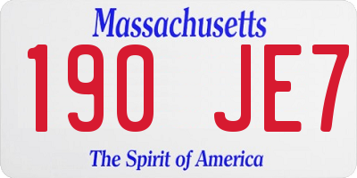 MA license plate 190JE7