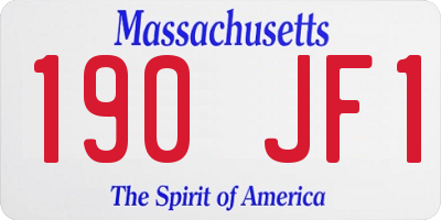 MA license plate 190JF1