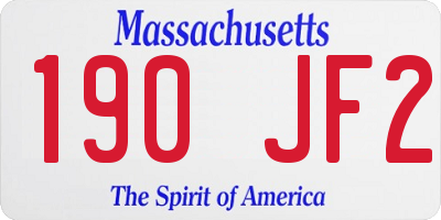 MA license plate 190JF2