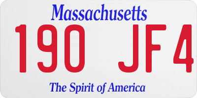 MA license plate 190JF4
