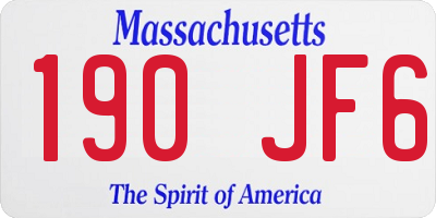 MA license plate 190JF6