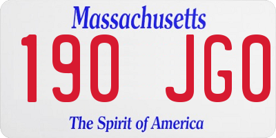 MA license plate 190JG0